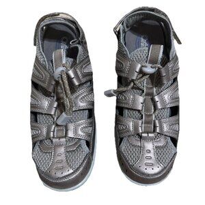 Orthofeet Verona Pewter Sandals Hook Loop Size 7.5 Standard